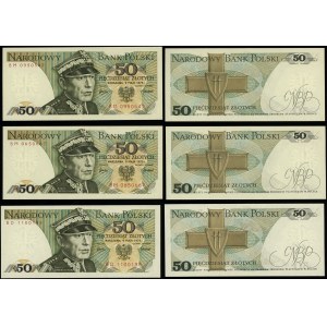 Polska, zestaw: 3 x 50 złotych, 9.05.1975