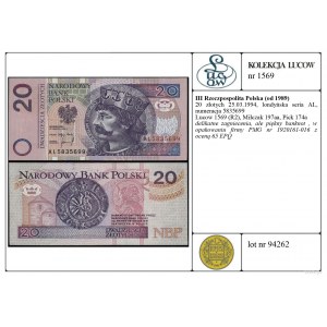 Poland, 20 gold, 25.03.1994, AL