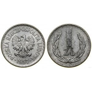 Poland, 1 zloty, 1957, Warsaw