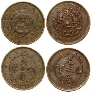 Chiny, zestaw: 2 x 10 cash, 1906