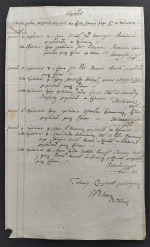 [RADOM] Manuscript reports on people arriving and departing for Radom [1789-1790].