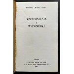 [Biblioteka Wczoraj i Dziś] Wspomnienia i wspominki. J. Rolls Book Co. Londyn [1945]
