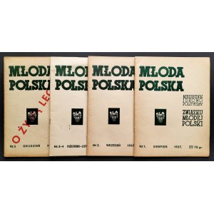 MŁODA POLSKA. Monthly ideological and political magazine of the Union of Young Poland. Set of issues 1-5. Warsaw [1937].