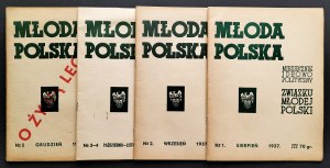 MŁODA POLSKA. Monthly ideological and political magazine of the Union of Young Poland. Set of issues 1-5. Warsaw [1937].