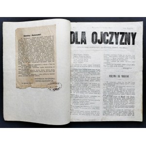DLA OJCZYZNY. Dwutygodnik poświęcony zjednoczeniu narodu polskiego. Nr 1 (29 lutego) - nr 19 (12 listopada). Warszawa [1916]