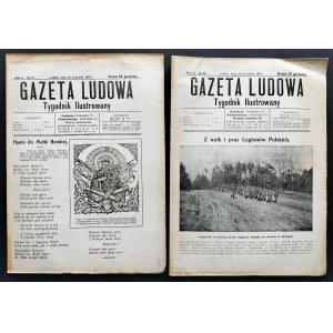 [Legiony] GAZETA Ludowa. Tygodnik ilustrowany. R.II. Nr 37 i 39. Lublin [1916]