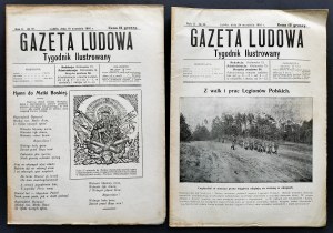 [Legions] GAZETA Ludowa. Illustrated weekly. R.II. Nos. 37 and 39. Lublin [1916].
