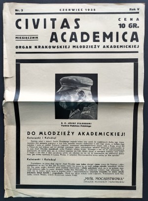 [Pilsudski] CIVITAS ACADEMICA. No. 3, June. Cracow [1935].