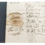 [SKARB KORONNY] TREMBECKI Antoni Zygmunt z Łapszowa h. Prus - Kwit pobrania z klasztoru jezuitów w Zielenic [1698]