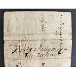 [SKARB KORONNY] TREMBECKI Antoni Zygmunt z Łapszowa h. Prus - Kwit pobrania z klasztoru jezuitów w Zielenic [1698]