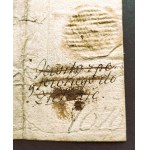 [SKARB KORONNY] TREMBECKI Antoni Zygmunt z Łapszowa h. Prus - Kwit pobrania z klasztoru jezuitów w Zielenic [1698]