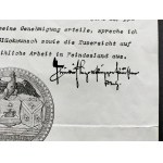 [MASONERIA] FRYDERYK Leopold Książę Pruski - List do wielkiego mistrza loży pruskiej brata Eberlein zezwalający na założenie loży masońskiej w Warszawie podległej Wielkiej Loży Prus, dat. Klein-Glieniecke 1 XII 1915.