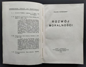 [Issue 1] KONECZNY Felix - The development of morality. Lublin [1938].