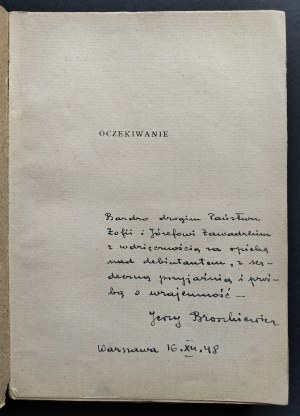 [Dedication][Issue 1] BROSZKIEWICZ Jerzy - Waiting. Warsaw [1948].