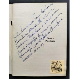 [Dedykacja][MARCZAK-OBORSKI Stanisław] JASIŃSKI Zbigniew - Pieśń o Powstaniu. Z Objazdu Teatru Ossetyńskiego Po Stanach Zjednoczonych i Kanadzie. Detroit [1957]