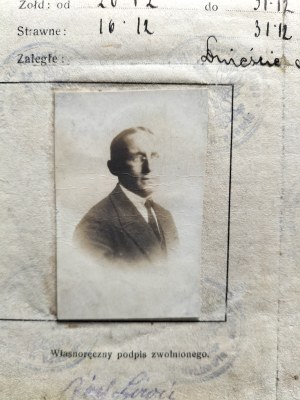 [Concentration Camp] Card of release. Cracow 13.XII.1920.