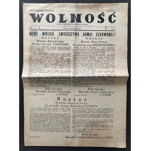 [Majdanek] WOLNOŚĆ. Gazeta frontowa dla ludności Polski. R. 1. Nr 2. 26 VIII. Poczta polowa 48251-A [1944]
