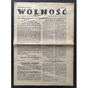 [Majdanek] WOLNOŚĆ. Gazeta frontowa dla ludności Polski. R. 1. Nr 3. 25 VIII. Poczta polowa 48251-A [1944]