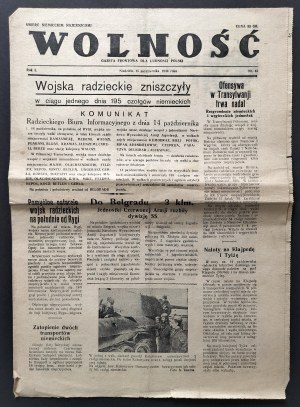 FREEDOM. Front newspaper for the people of Poland. R. 1. No. 45. 15.X. Field Post 48251-A [1944].