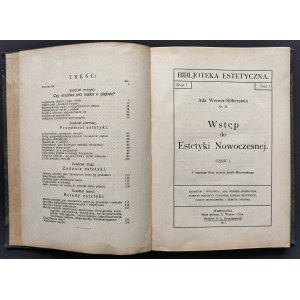 WERNER SILBESSTREIN Ada - Wstęp do Estetyki Nowoczesnej. CZĘŚC 1. Z zapomogi Kasy imienia Józefa Mianowskiego. BIBLJOTEKA ESTETYCZNA. Serja 1. Tom I. Warszawa [1911]