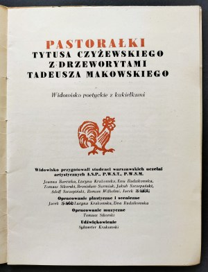 [Program] Pastorals by Titus Czyzewski with woodcuts by Tadeusz Makowski. Poetic show with puppets. ZPAP Club-Café. Warsaw-MDM [1958].