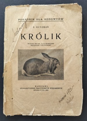 [Ed.2] GUTZMAN Z.[ofia] - KING. A HANDBOOK FOR BREEDERS. Warsaw [1922].