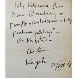 [Dedykacja] ZELENAY Tadeusz - ZAMIEĆ. KEMPTEN [1946]