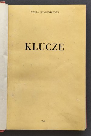 [Issue 1] KUNCEWICZOWA Maria - Keys. London [1943].