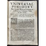 [Klocek] Konstytucje Sejmu & Uniwersał Poborowego & Instruktarz Celny & O Podatkach Rzeczpospolitej. Kraków [1631-1632]