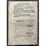 [Klocek] Konstytucje Sejmu & Uniwersał Poborowego & Instruktarz Celny & O Podatkach Rzeczpospolitej. Kraków [1631-1632]