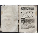 [Klocek] Konstytucje Sejmu & Uniwersał Poborowego & Instruktarz Celny & O Podatkach Rzeczpospolitej. Kraków [1631-1632]