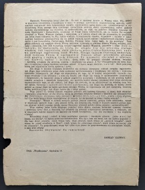 LEGIONISTS ! Union of Polish Legionnaires. Board of Directors L. 437/23 Warsaw October 30, 1923.