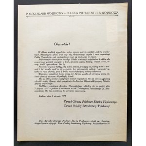 [Zarząd Główny Polskiego Skarbu Wojskowego. Zarząd Polskiej Intendentury Wojskowej] OBYWATELE ! Kraków [1914]