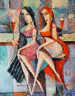 Tomasz Kuran ( 1972 ), Lot's Daughters in a bar, 2024