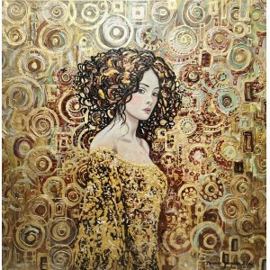 Mariola Świgulska ( 1961 ), Hipnotyzujące spojrzenie w złotych ornamentach Klimta