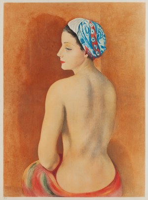 Moses (Moise) Kisling (1891 Krakow - 1953 Paris), Nude in a Turban, 1952