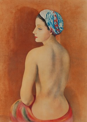 Moses (Moise) Kisling (1891 Krakow - 1953 Paris), Nude in a Turban, 1952