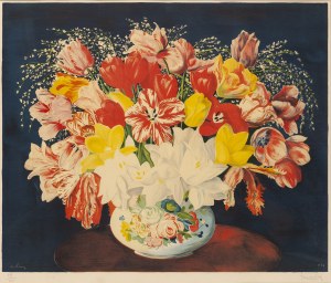 Mojżesz (Moise) Kisling (1891 Kraków - 1953 Paryż), Bukiet kwiatów, 1952
