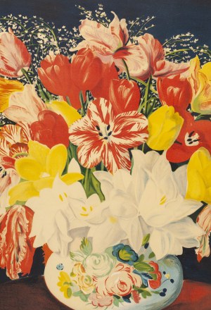 Mojżesz (Moise) Kisling (1891 Kraków - 1953 Paryż), Bukiet kwiatów, 1952