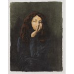 Moses (Moise) Kisling (1891 Kraków - 1953 Paris), Portrait on dark background from folio "L