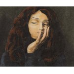 Moses (Moise) Kisling (1891 Kraków - 1953 Paris), Portrait on dark background from folio "L