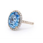 Ring with topaz and diamonds, early 21st century jewelry, 0.585 pr. gold