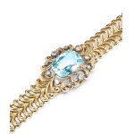 Bracelet with aquamarine and diamonds, 1960s jewelry, pr. gold "0.585"