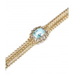 Necklace with aquamarine and diamonds, 1960s jewelry, pr. gold "0.585"