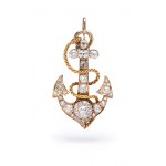 Brooch-pendant in the form of an anchor, 2nd half of the 19th century jewelry, pr. "56" gold