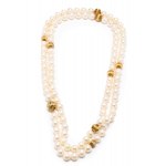 Pearl necklace, 2nd half 20th century jewelry, pr. gold "0.585"