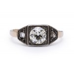 Art déco ring, 1930s jewelry, silver, pr. "3" gold