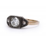 Art déco ring, 1930s jewelry, silver, pr. "3" gold