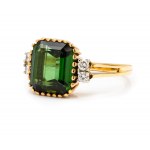 Ring with tourmaline and diamonds, 2nd half 20th century jewelry, gold ~ 0.750