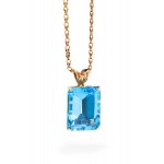 Pendant with topaz, 2nd half of 20th century jewelry, pr. "0.585" gold